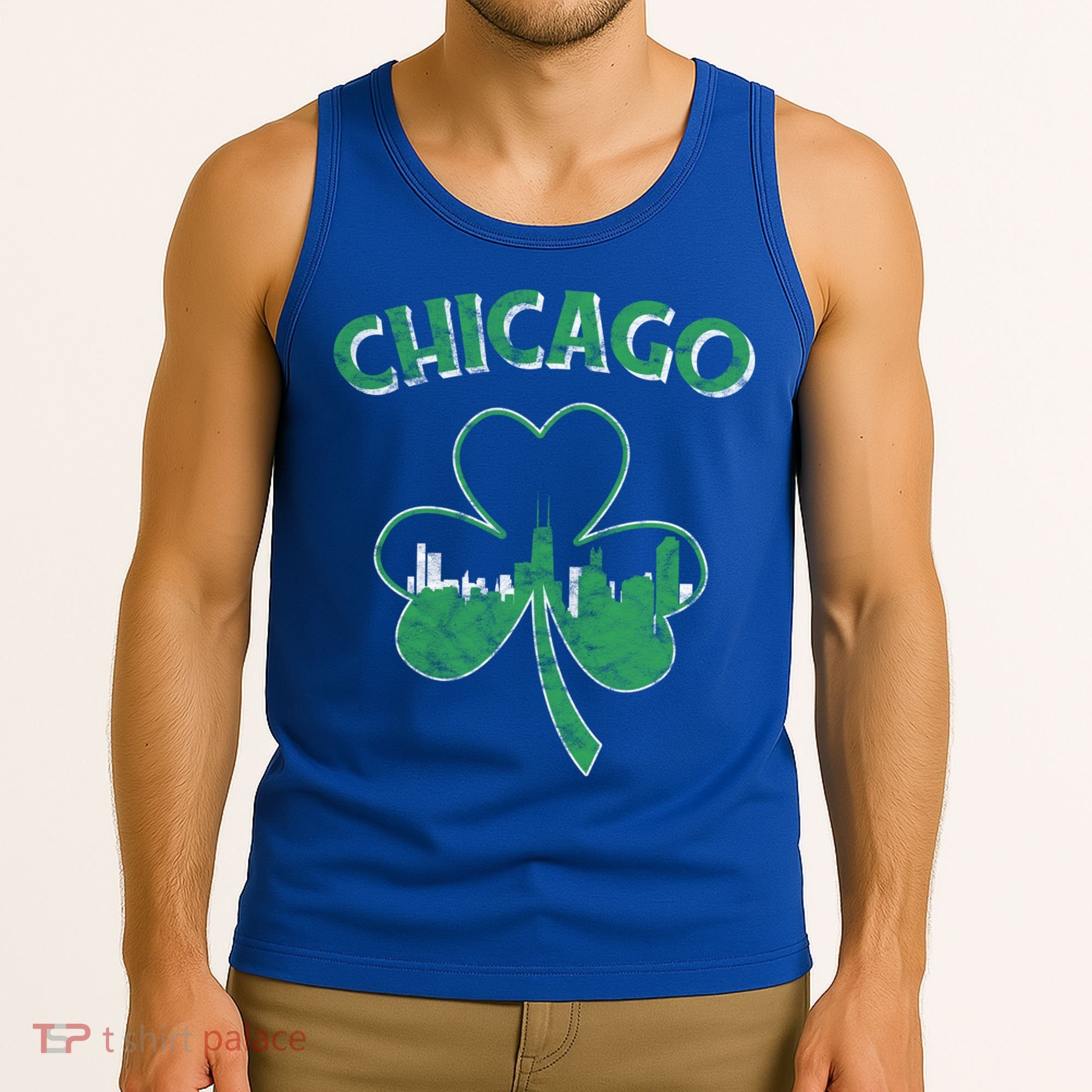 Retro Chicago St Patricks Day Shamrock Gift Tank Top