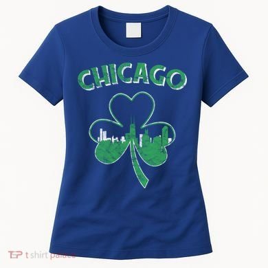 Retro Chicago St Patricks Day Shamrock Gift Women's T-Shirt