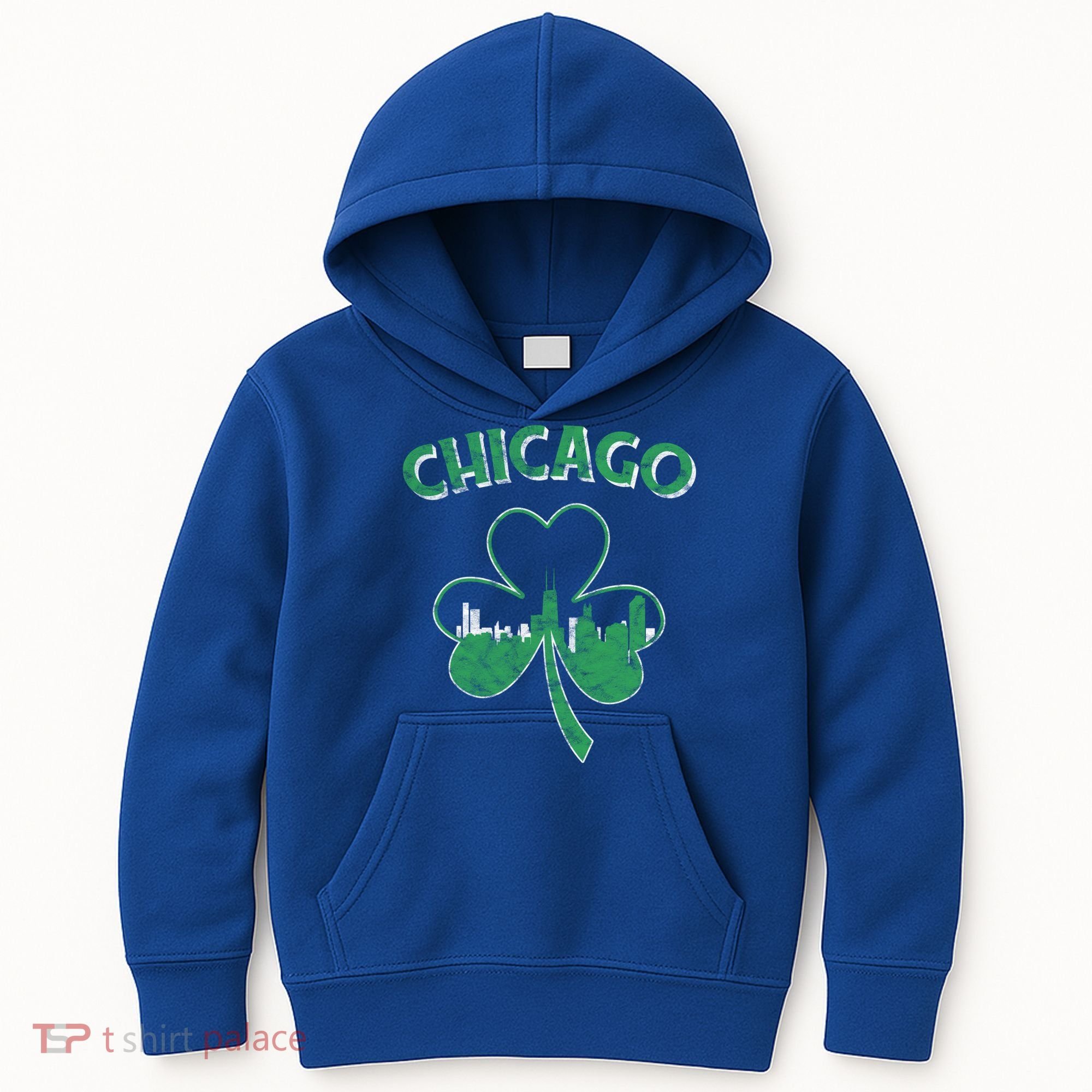Retro Chicago St Patricks Day Shamrock Gift Kids Hoodie