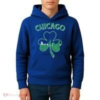 Retro Chicago St Patricks Day Shamrock Gift Kids Hoodie thumb 4