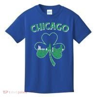 Retro Chicago St Patricks Day Shamrock Gift Kids T-Shirt thumb 0