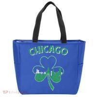 Retro Chicago St Patricks Day Shamrock Gift Tote Bag thumb 0