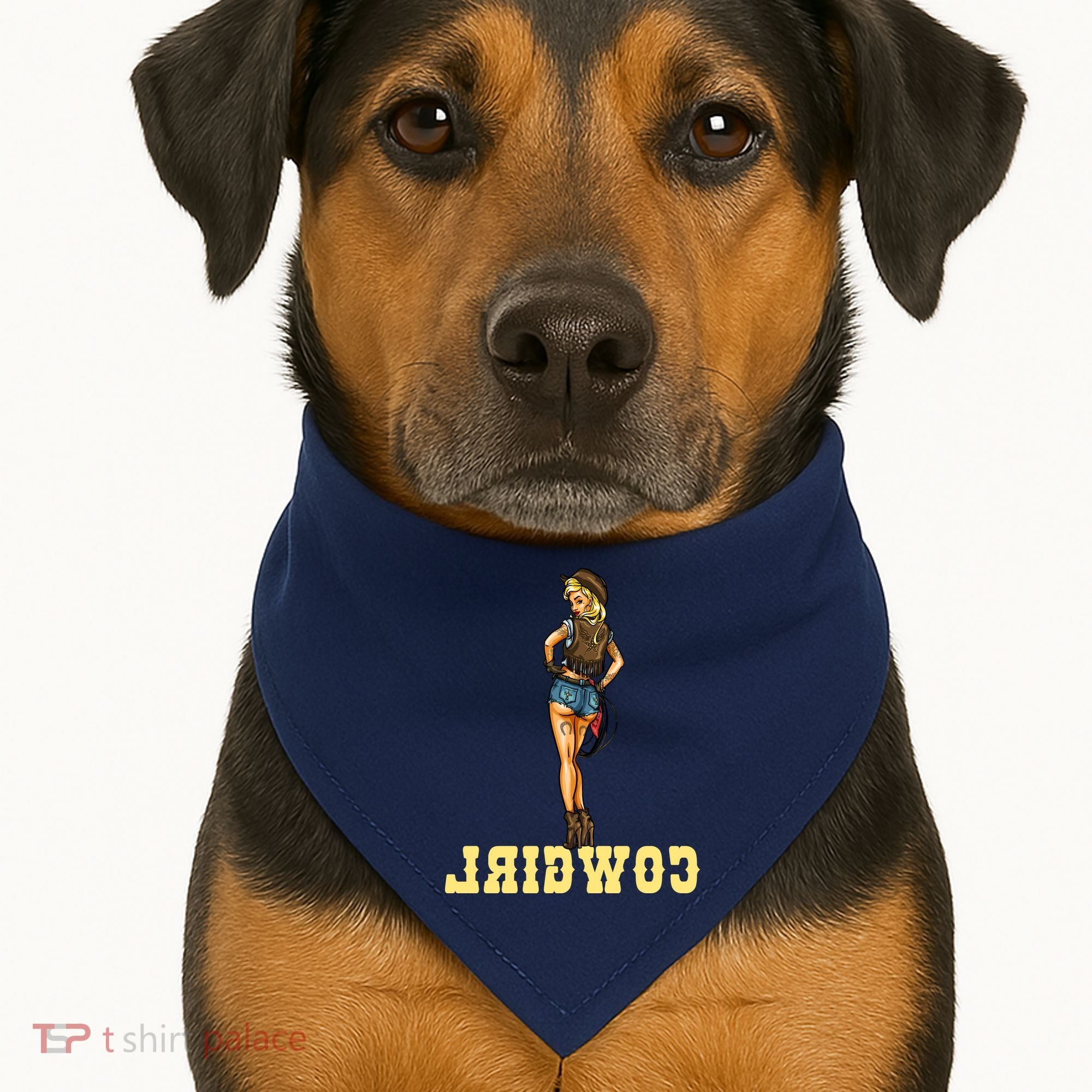 Reverse Cowgirl Sexy Lady Logo USA-Made Doggie Bandana