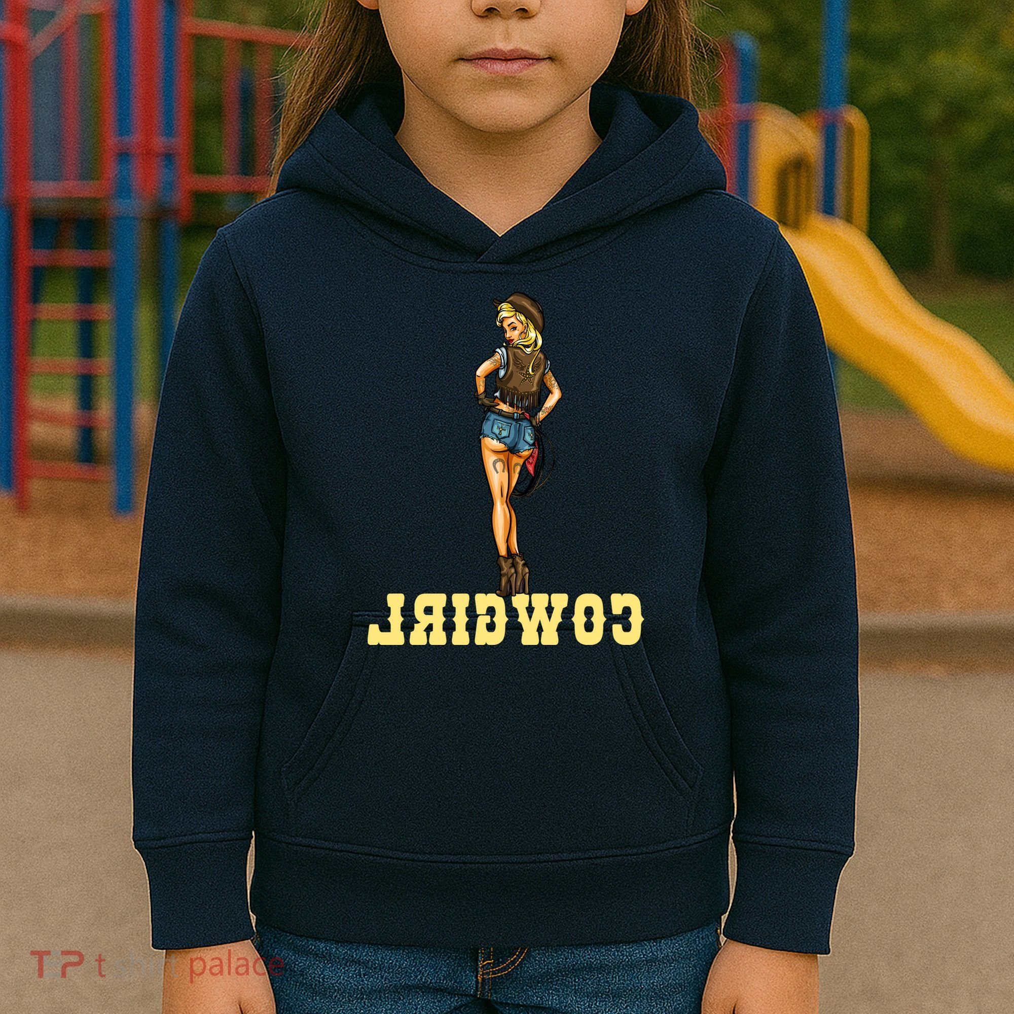 Reverse Cowgirl Sexy Lady Logo Kids Hoodie