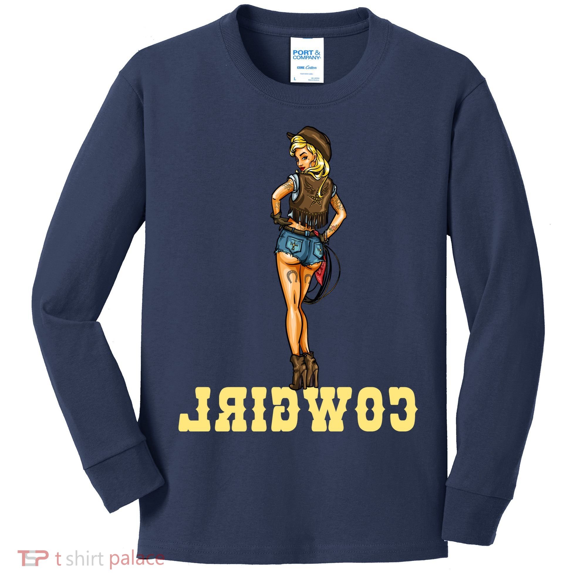 Reverse Cowgirl Sexy Lady Logo Kids Long Sleeve Shirt