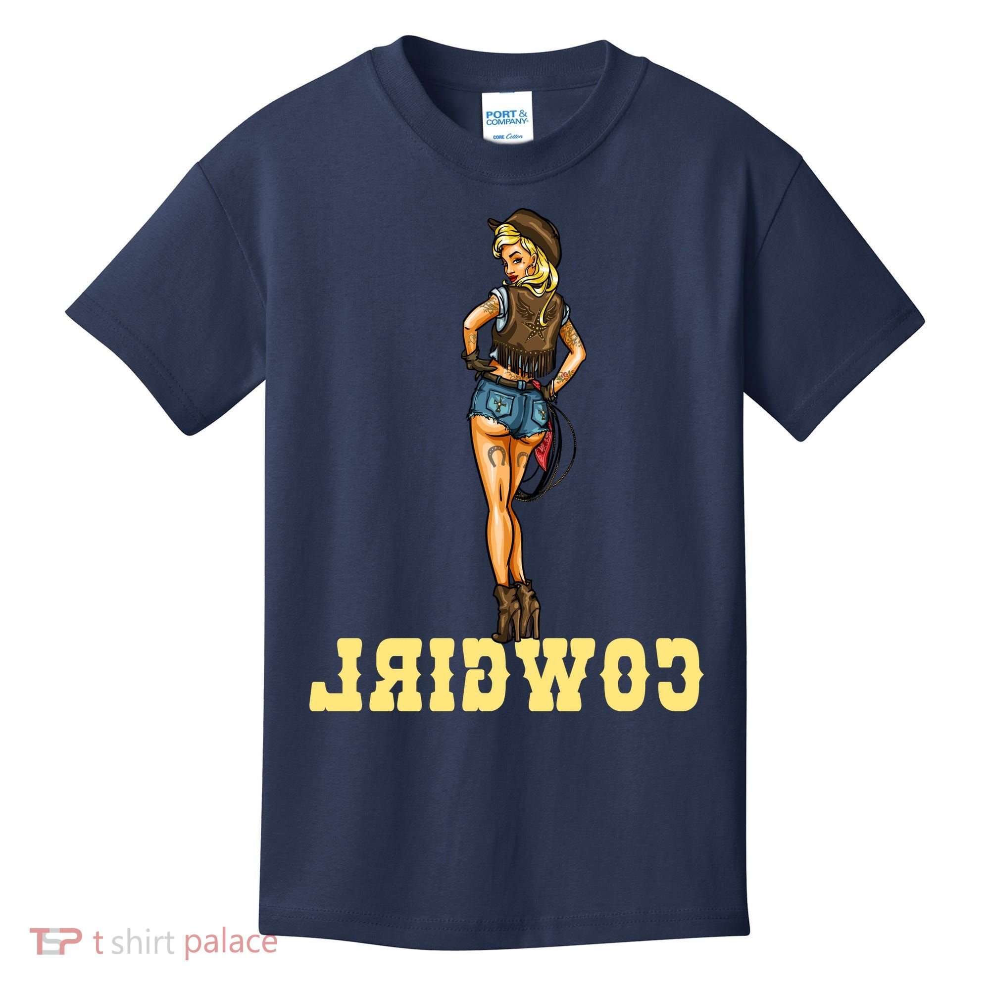 Reverse Cowgirl Sexy Lady Logo Kids T-Shirt