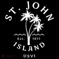 Retro Cool St John Usvi Beach Palm Tree Novelty Souvenir Gift Doggie Tank thumb 4