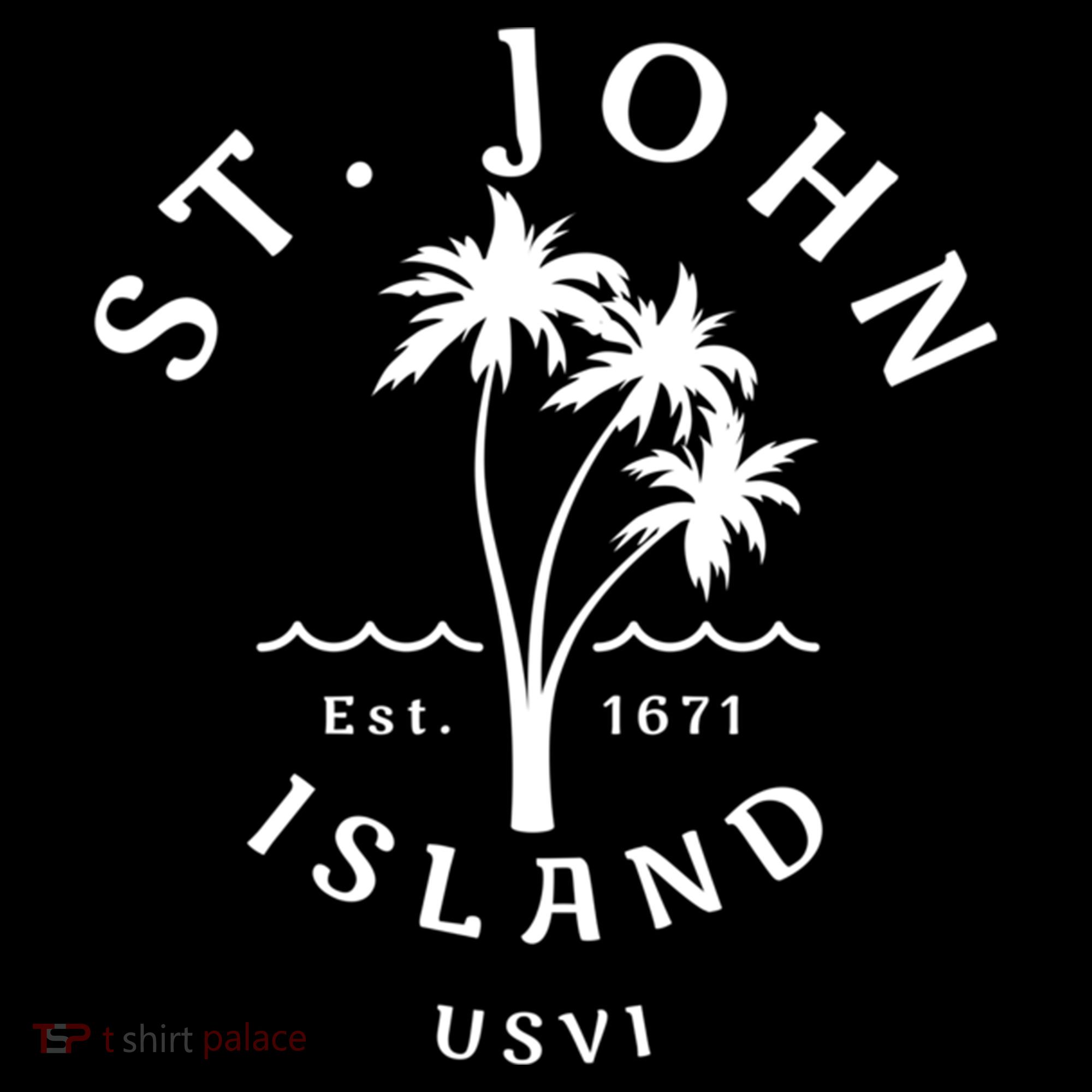 Retro Cool St John Usvi Beach Palm Tree Novelty Souvenir Gift Doggie Tank