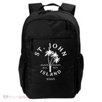 Retro Cool St John Usvi Beach Palm Tree Novelty Souvenir Gift Backpack thumb 0