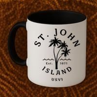 Retro Cool St John Usvi Beach Palm Tree Novelty Souvenir Gift Coffee Mug thumb 2