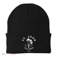 Retro Cool St John Usvi Beach Palm Tree Novelty Souvenir Gift Beanie thumb 0