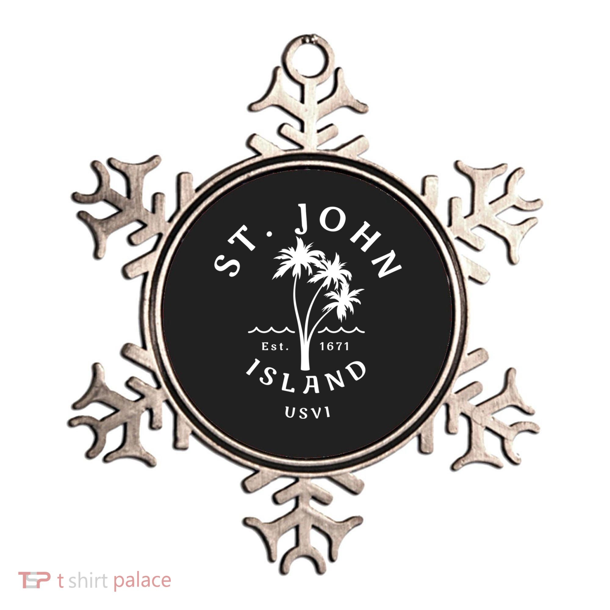 Retro Cool St John Usvi Beach Palm Tree Novelty Souvenir Gift Ornament