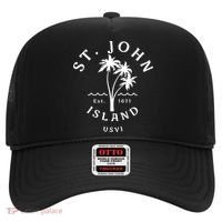 Retro Cool St John Usvi Beach Palm Tree Novelty Souvenir Gift Hat thumb 0