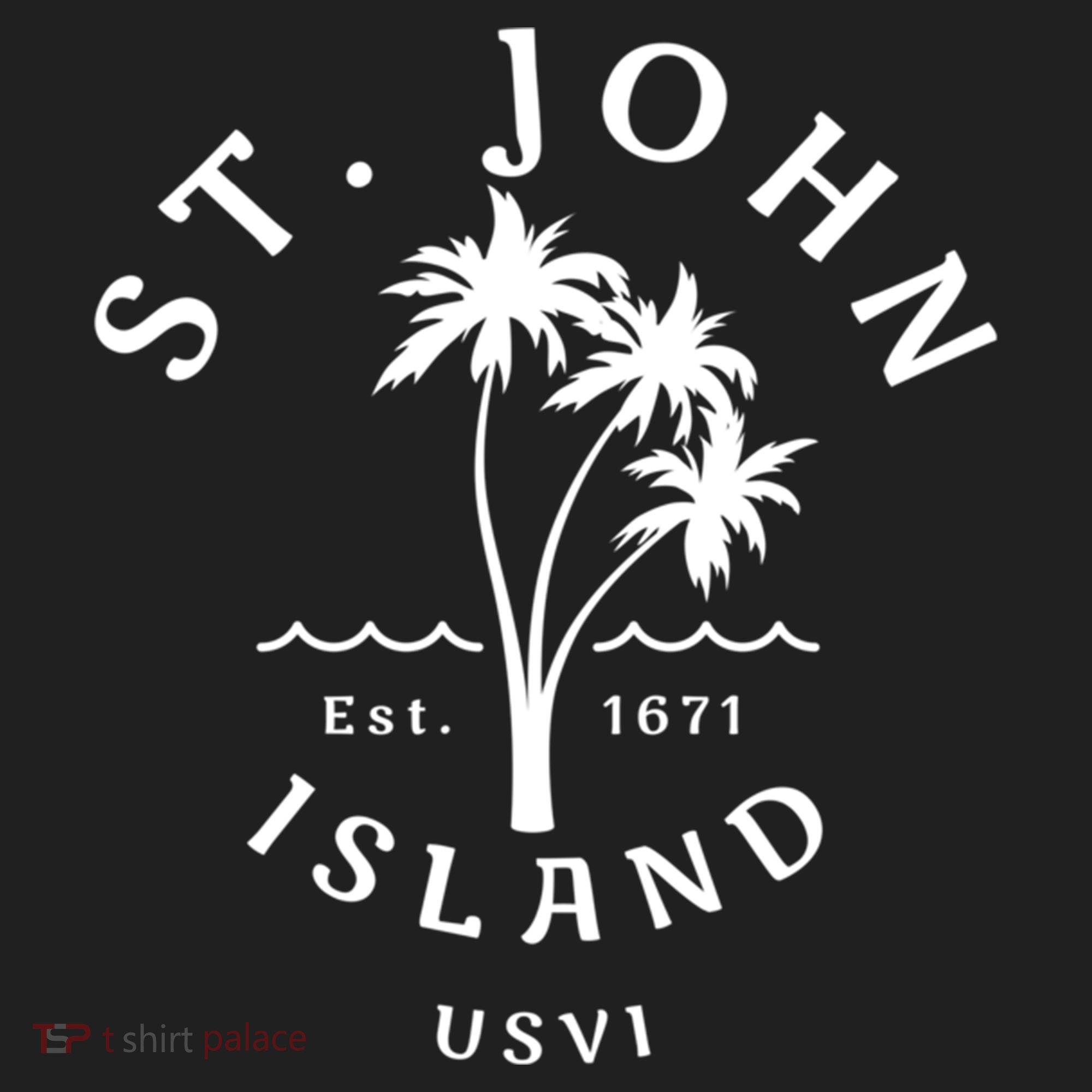 Retro Cool St John Usvi Beach Palm Tree Novelty Souvenir Gift Golf Towel