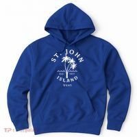 Retro Cool St John Usvi Beach Palm Tree Novelty Souvenir Gift Hoodie thumb 0