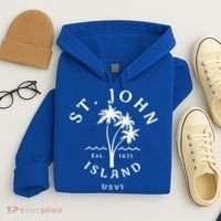 Retro Cool St John Usvi Beach Palm Tree Novelty Souvenir Gift Hoodie thumb 4