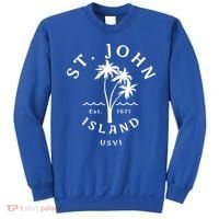 Retro Cool St John Usvi Beach Palm Tree Novelty Souvenir Gift Sweatshirt thumb 0