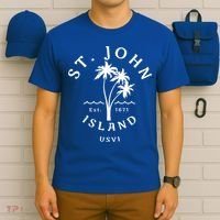 Retro Cool St John Usvi Beach Palm Tree Novelty Souvenir Gift T-Shirt thumb 6