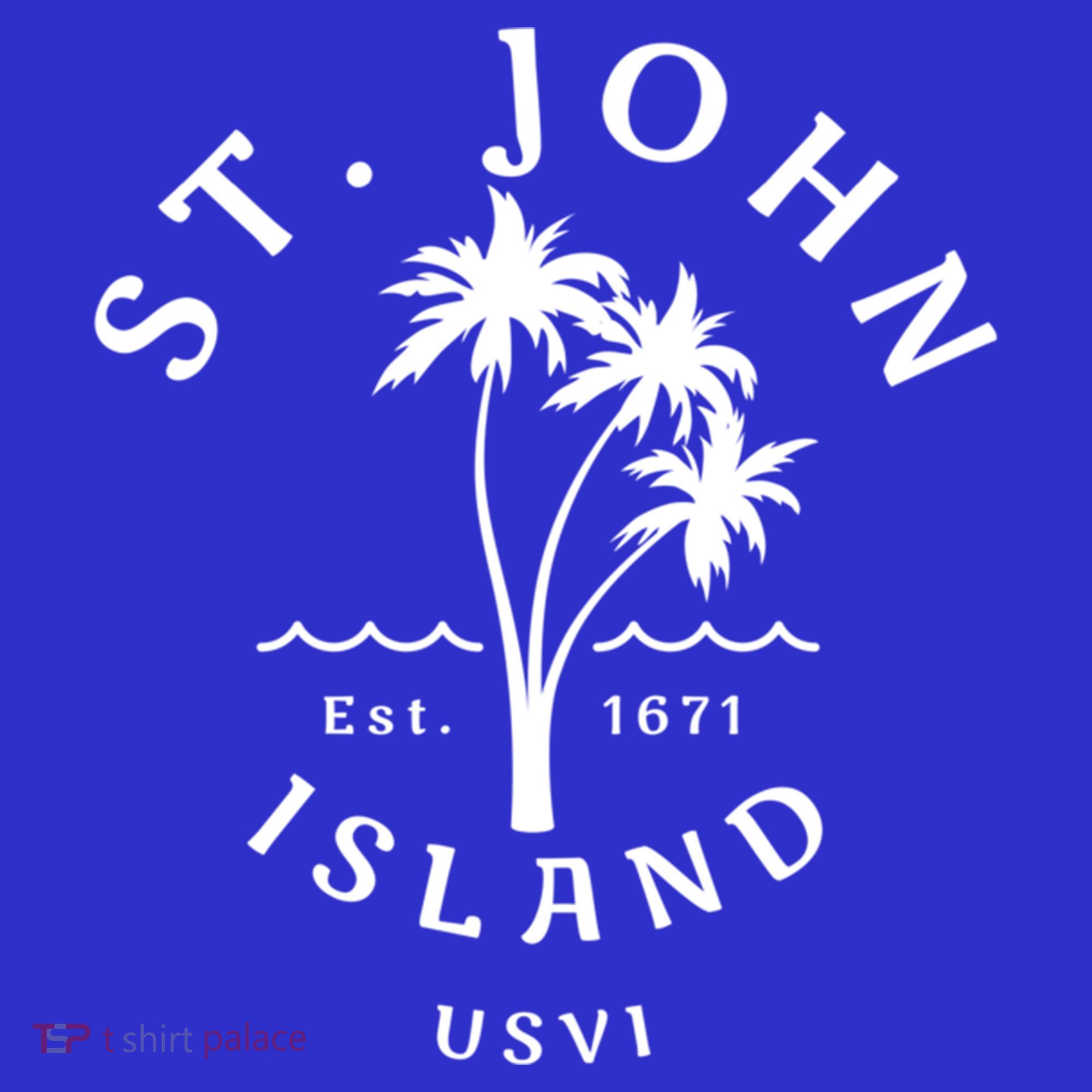 Retro Cool St John Usvi Beach Palm Tree Novelty Souvenir Gift Coaster