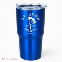 Retro Cool St John Usvi Beach Palm Tree Novelty Souvenir Gift Tumbler thumb 0