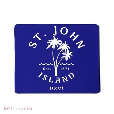Retro Cool St John Usvi Beach Palm Tree Novelty Souvenir Gift Mousepad