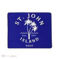 Retro Cool St John Usvi Beach Palm Tree Novelty Souvenir Gift Mousepad thumb 0