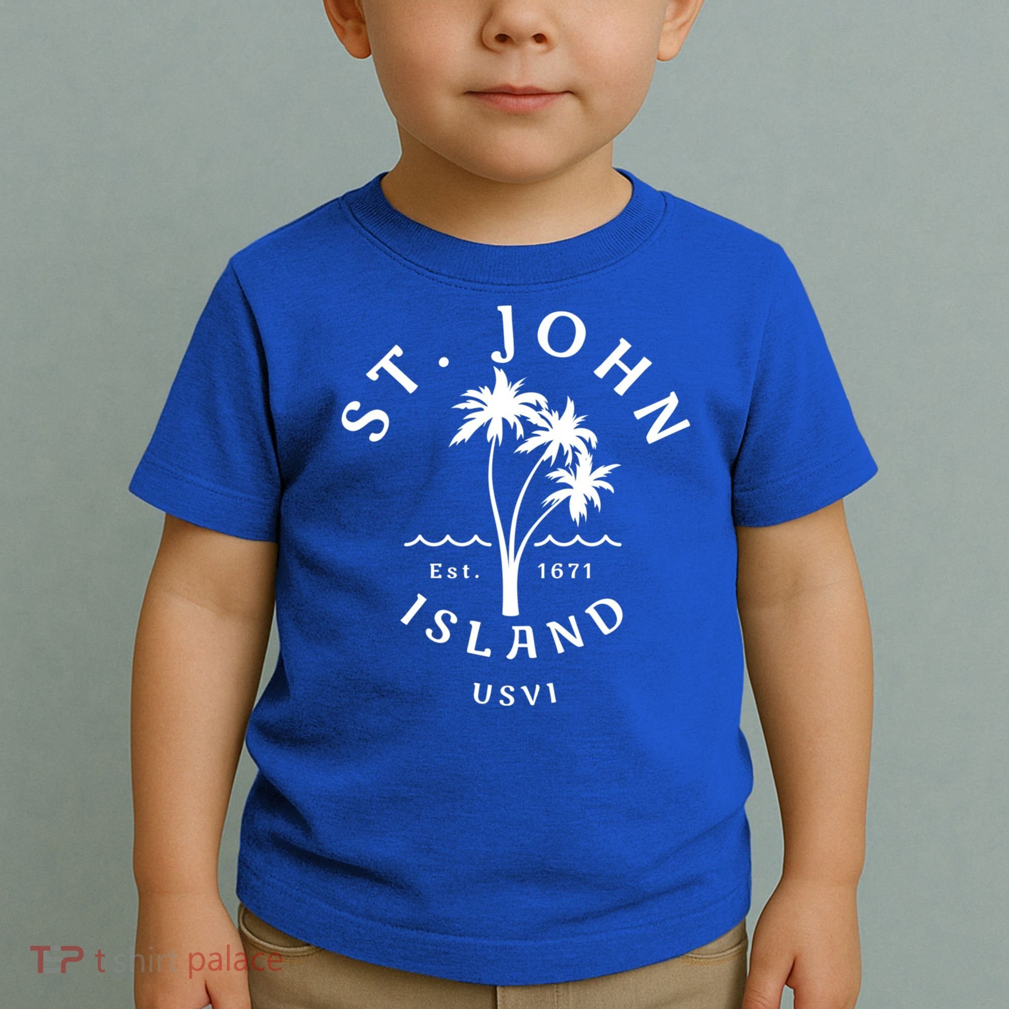 Retro Cool St John Usvi Beach Palm Tree Novelty Souvenir Gift Toddler T-Shirt