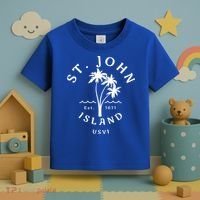 Retro Cool St John Usvi Beach Palm Tree Novelty Souvenir Gift Toddler T-Shirt thumb 3