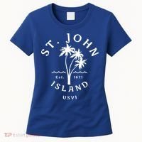 Retro Cool St John Usvi Beach Palm Tree Novelty Souvenir Gift Women's T-Shirt thumb 0