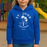 Retro Cool St John Usvi Beach Palm Tree Novelty Souvenir Gift Kids Hoodie thumb 3