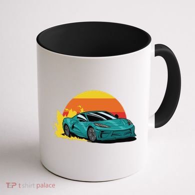 Race Car Sunset Coffee Mug back