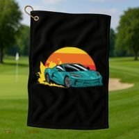 Race Car Sunset Golf Towel thumb 1