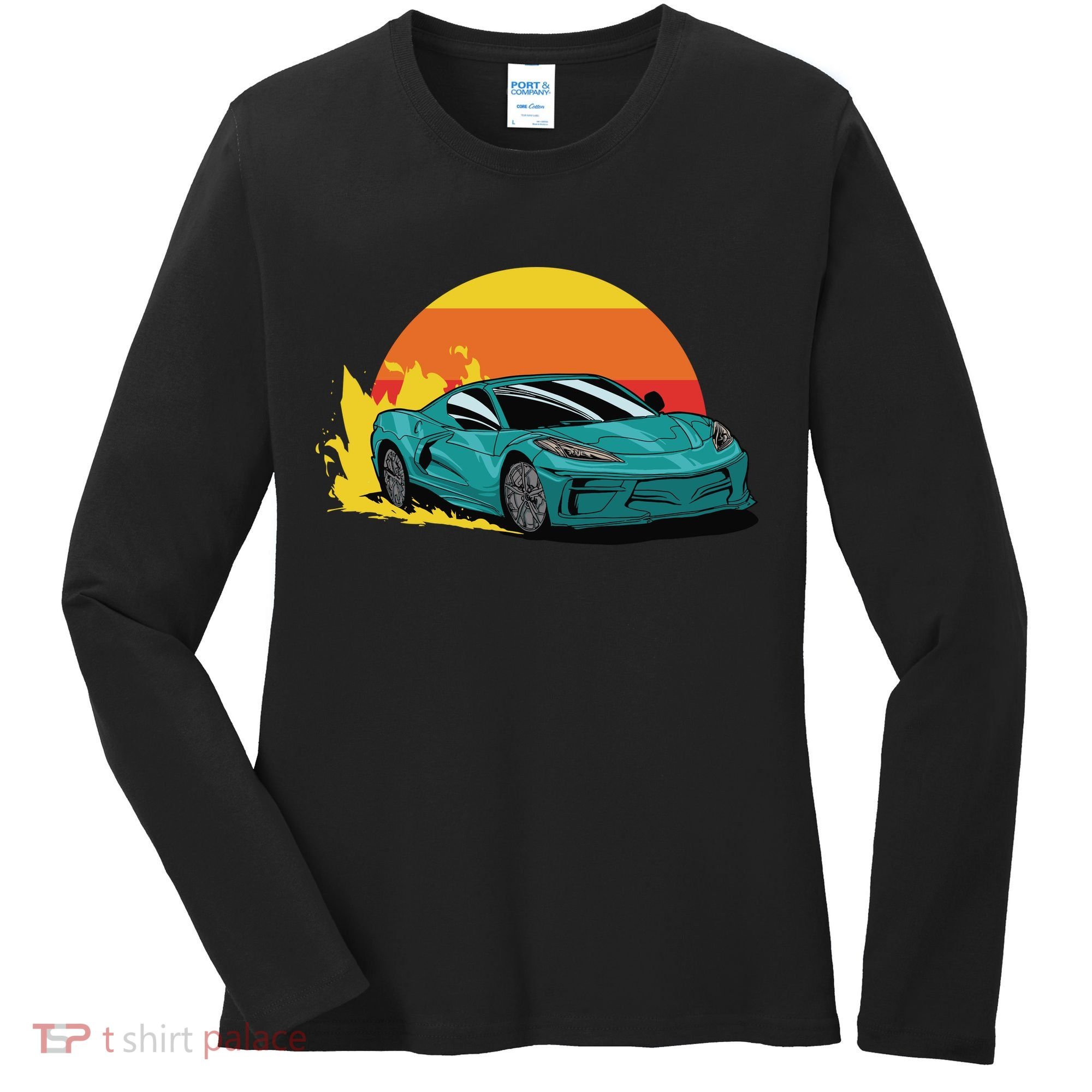 Race Car Sunset Women's Long Sleeve Shirt
