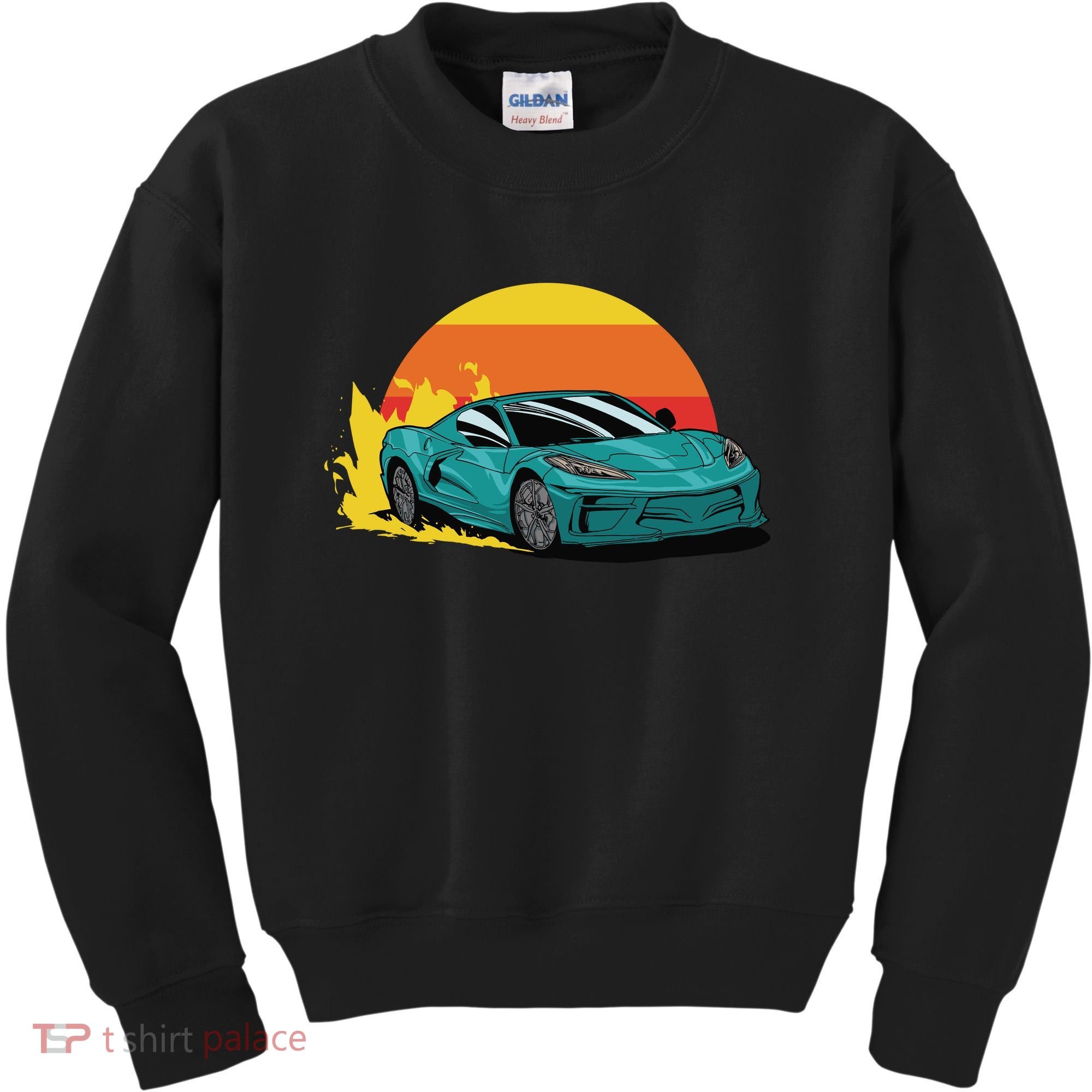 Race Car Sunset Kids Sweatshirt