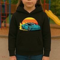 Race Car Sunset Kids Hoodie thumb 3