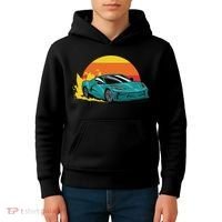 Race Car Sunset Kids Hoodie thumb 4