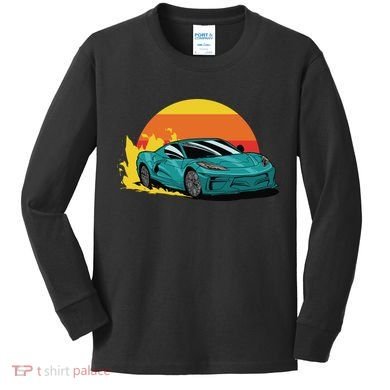 Race Car Sunset Kids Long Sleeve Shirt