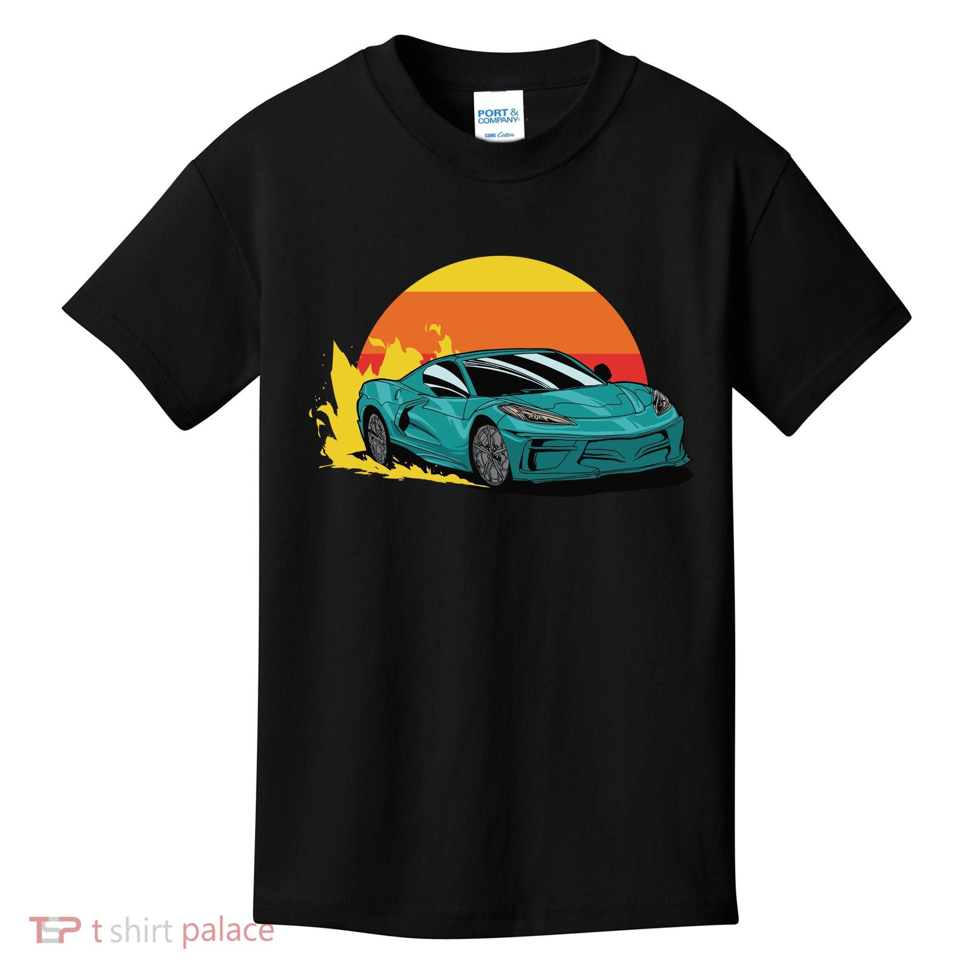 Race Car Sunset Kids T-Shirt