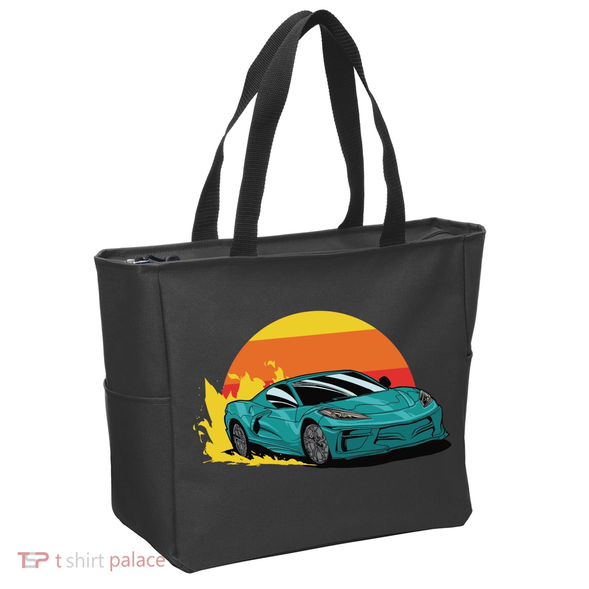 Race Car Sunset Tote Bag