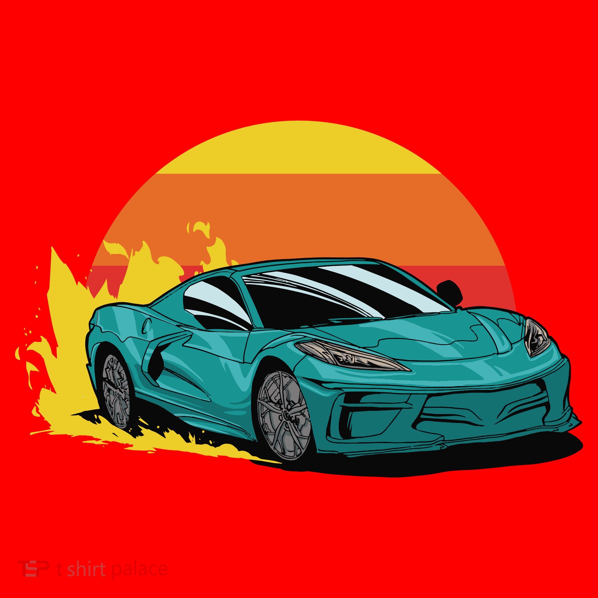 Race Car Sunset Santa Hat