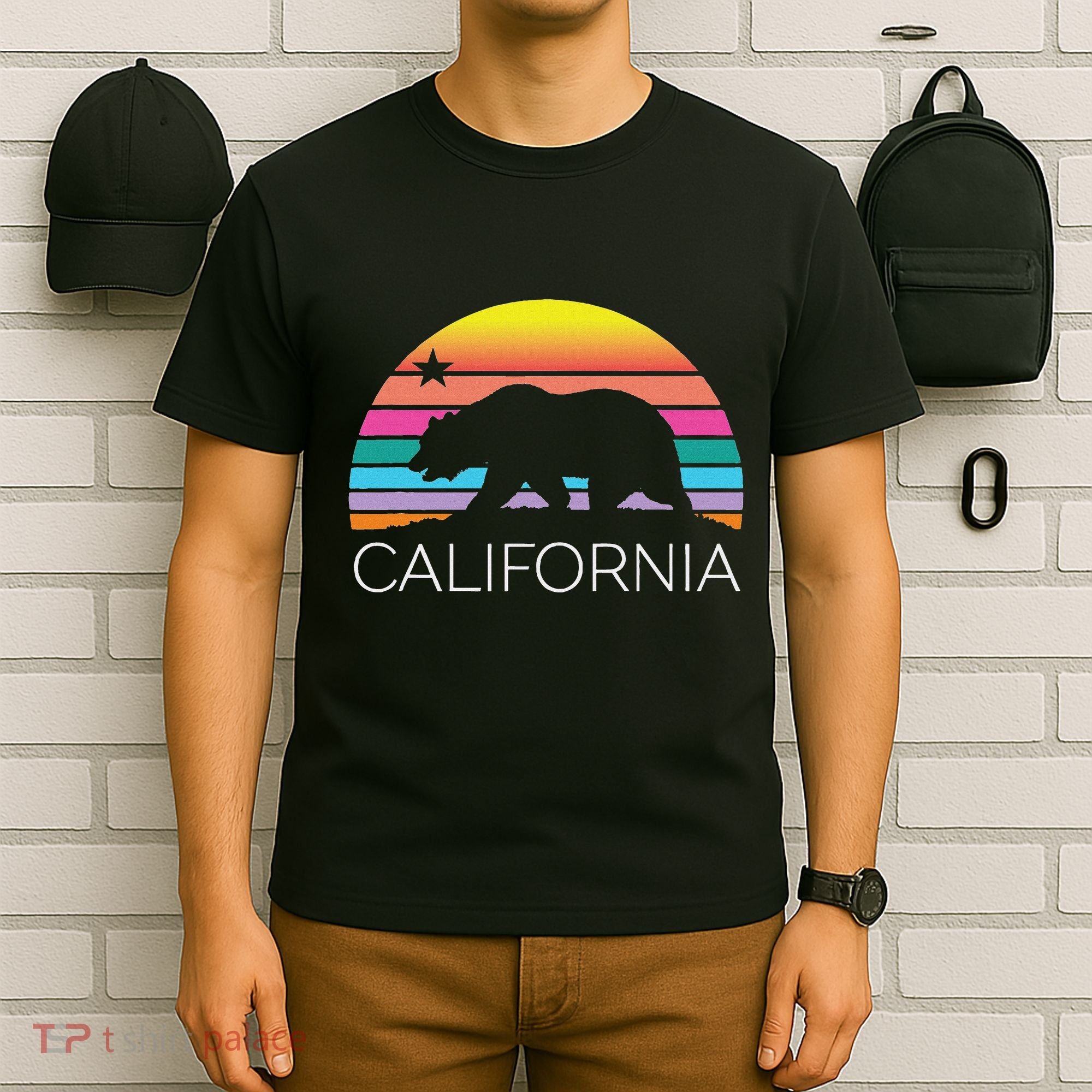 Retro California Surf Vintage Beach Cali 80s Venice Palm Sun T-Shirt