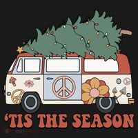 Retro Christmas Tis The Season Truck Christmas Tree Lights Women's Tank Top thumb 5