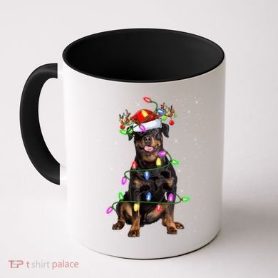 Rottweiler Christmas Tree Light Pajama Dog Xmas Great Gift Coffee Mug