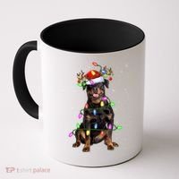 Rottweiler Christmas Tree Light Pajama Dog Xmas Great Gift Coffee Mug thumb 0