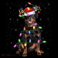 Rottweiler Christmas Tree Light Pajama Dog Xmas Great Gift Coffee Mug thumb 5
