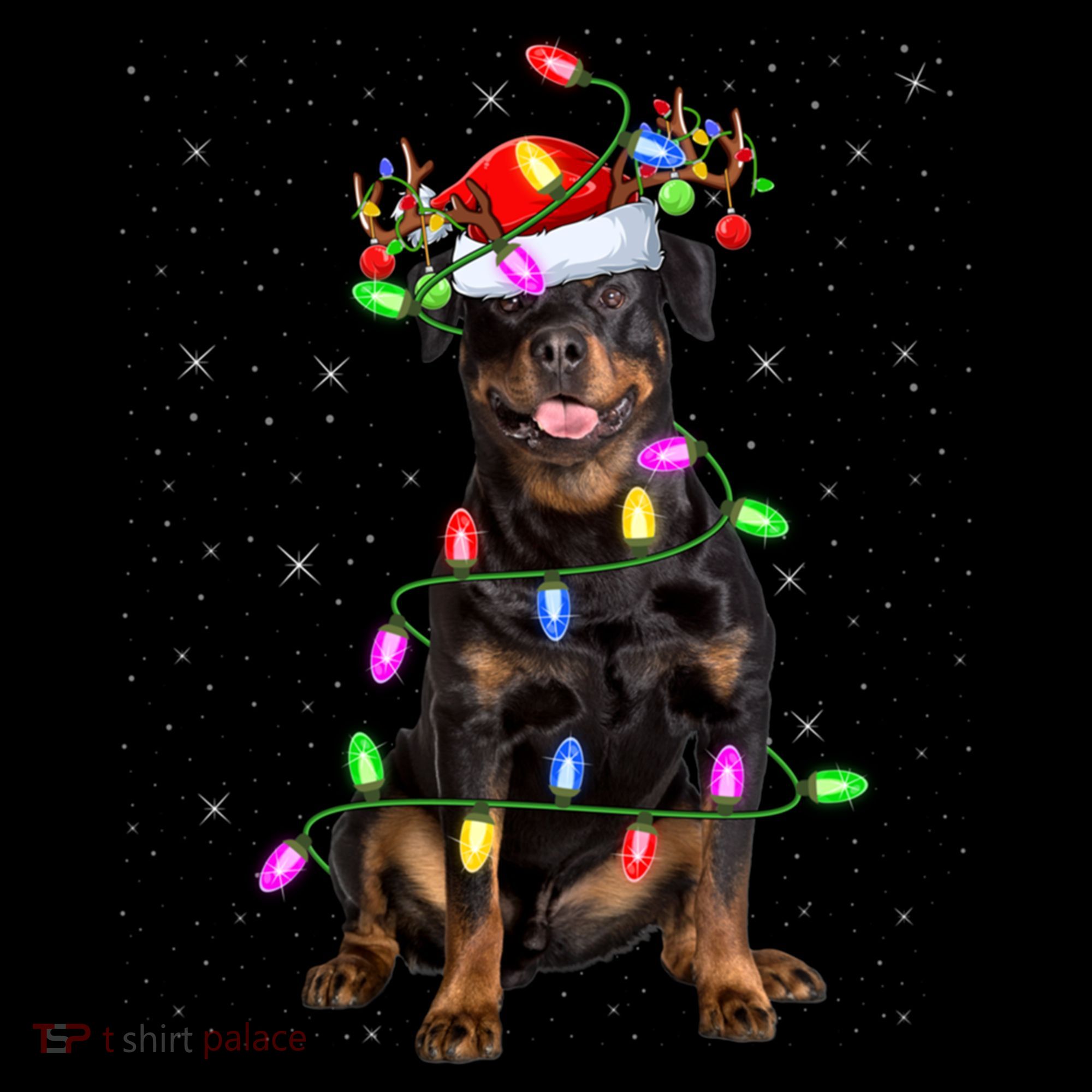 Rottweiler Christmas Tree Light Pajama Dog Xmas Great Gift Coffee Mug