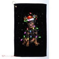 Rottweiler Christmas Tree Light Pajama Dog Xmas Great Gift Golf Towel thumb 0