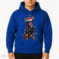 Rottweiler Christmas Tree Light Pajama Dog Xmas Great Gift Hoodie thumb 2