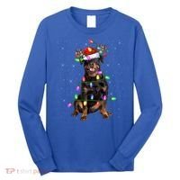 Rottweiler Christmas Tree Light Pajama Dog Xmas Great Gift Long Sleeve Shirt thumb 0