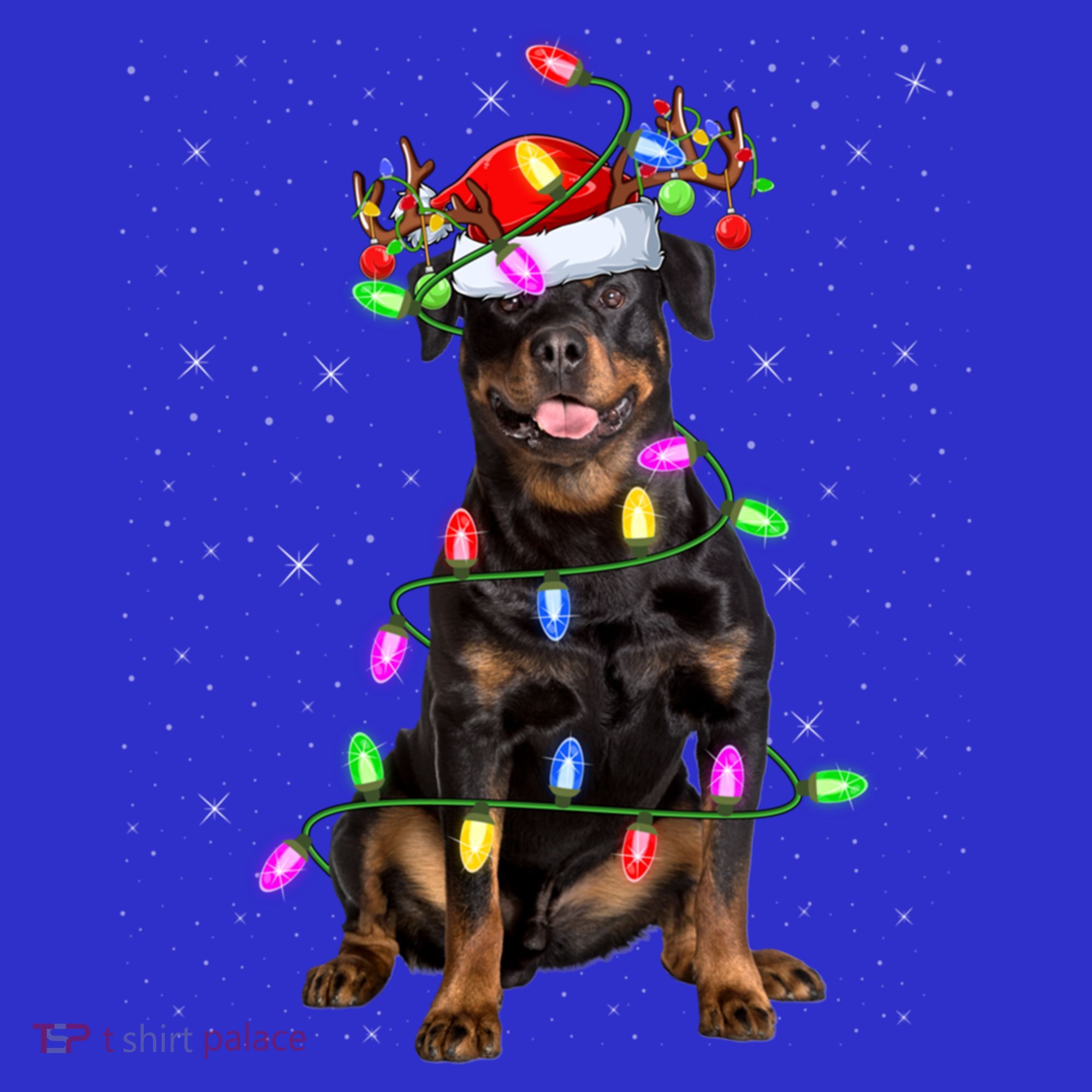 Rottweiler Christmas Tree Light Pajama Dog Xmas Great Gift Apron